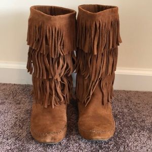 LC Lauren Conrad Fringe Boots Women’s Size 8